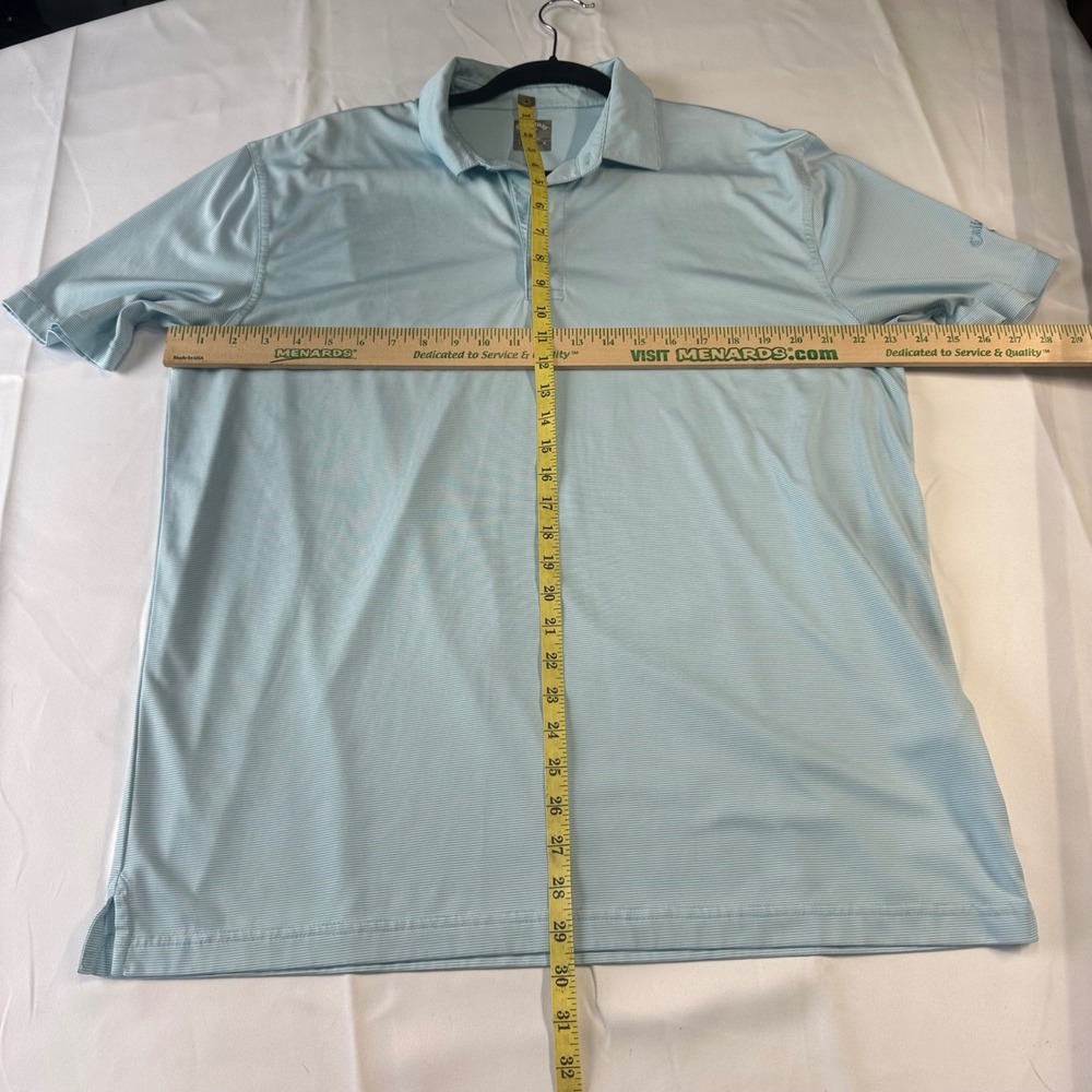 Callaway Opti-Dri Mens Large Blue Striped Golf Polo Shirt Short Sleeve MA5013 - Picture 4 of 9